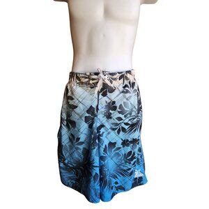 Zeroxposure Men's Swim Trunks Ombre Blue Lined Zip Cargo Pocket Shorts